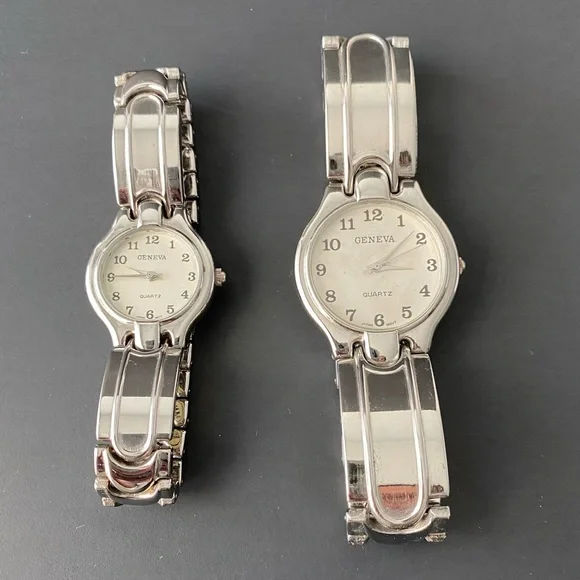 Geneva His & Hers Watch Set Stainless Steel Back Water Resistant Japan Geneva His and Hers Classic Collection Watches - Lil Dusty  main image 4